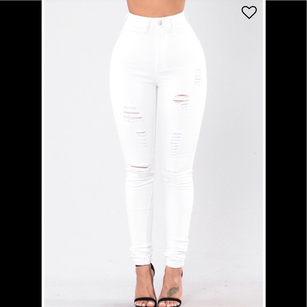 High waist distressed pant